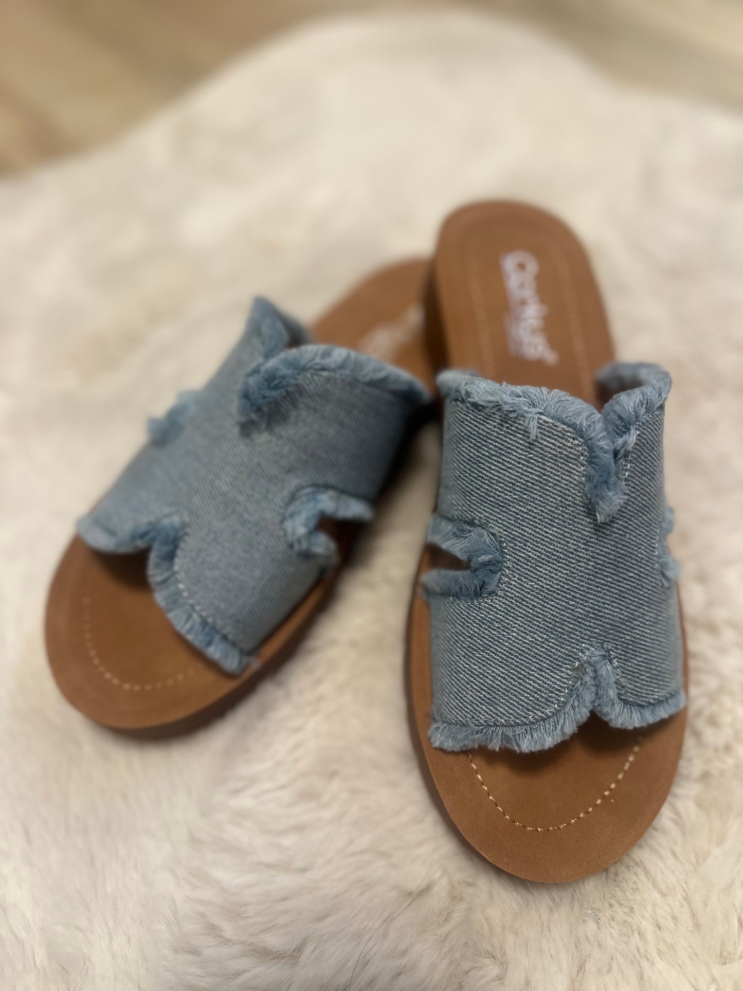 Sandals - Light Blue Frayed