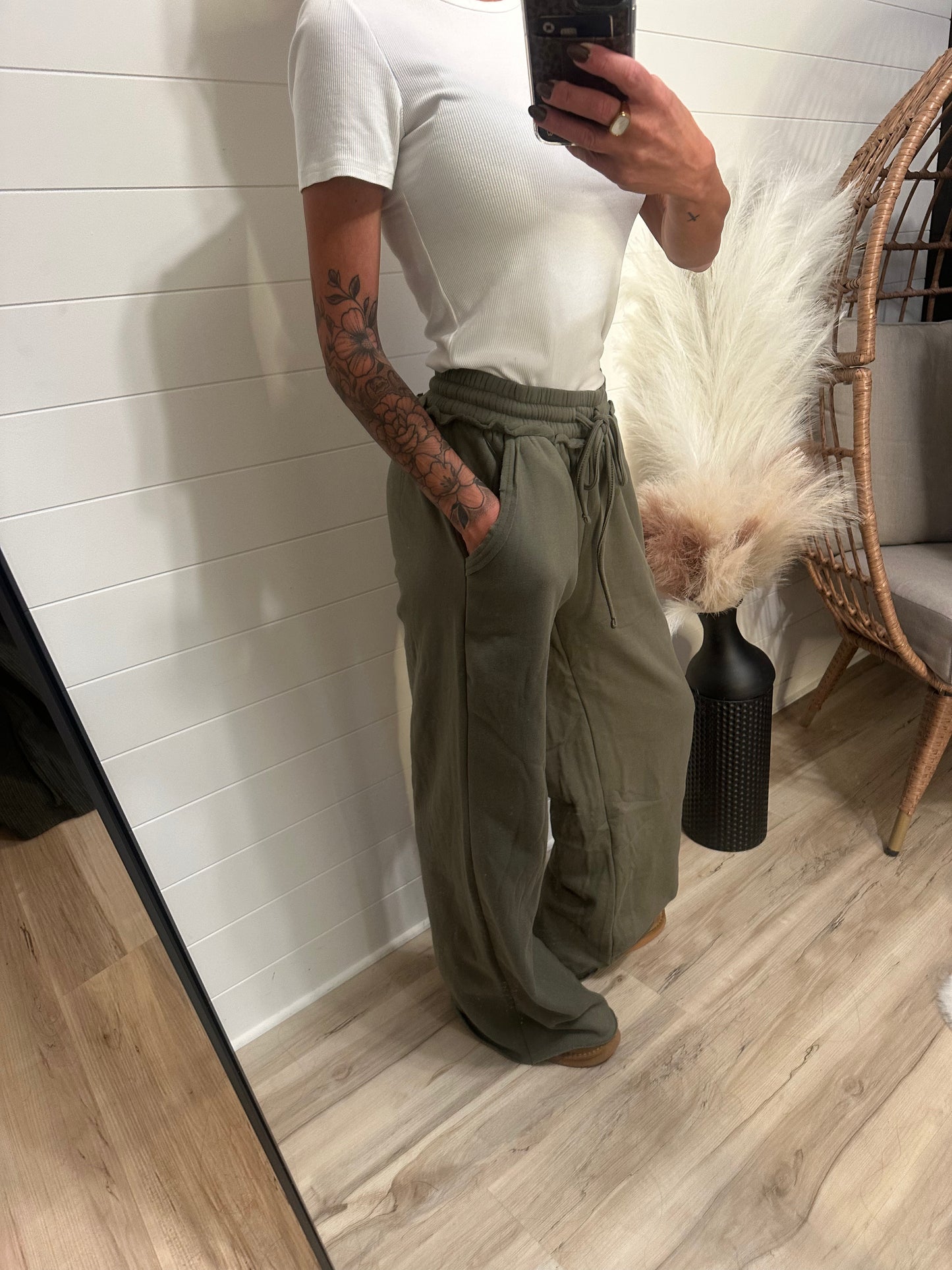 Fleece Pants - Light Olive