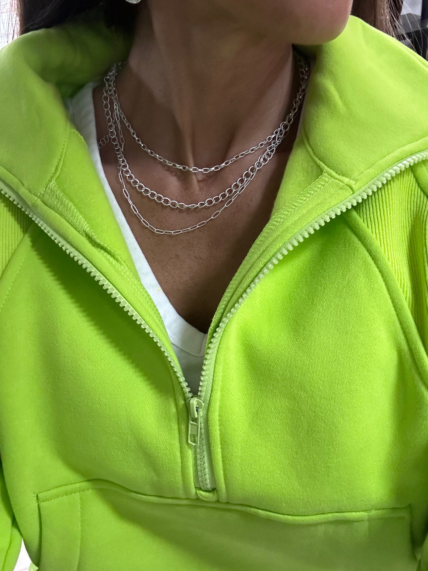 Half Zip Sweatshirt - Lime