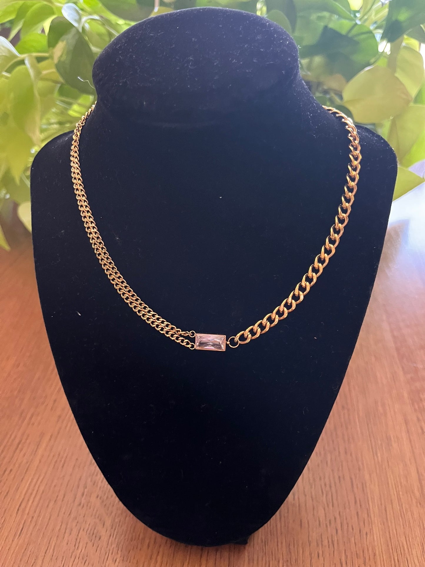 Necklace - Mixed Chain with Gem