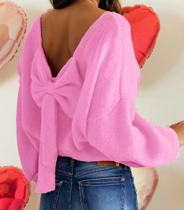 Bubble Sleeve Sweater - Pink