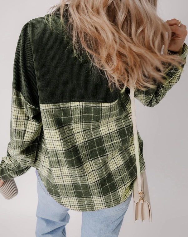 Colorblock Plaid Shacket