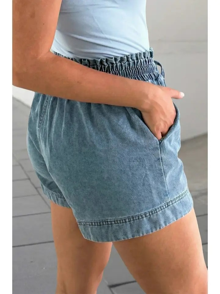 Denim Shorts - Elastic Waist