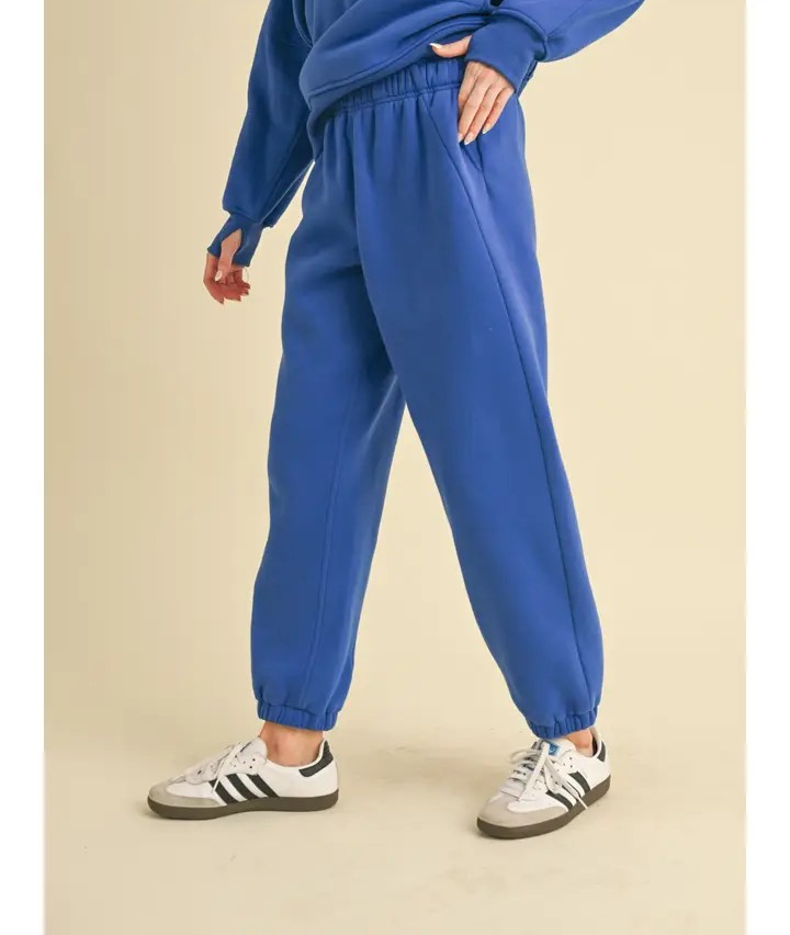 Fleece Joggers - Cobalt