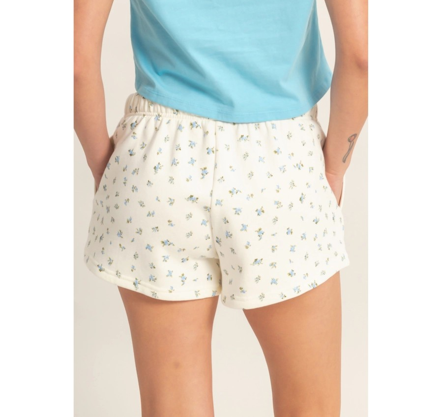Floral Print Shorts - Blue