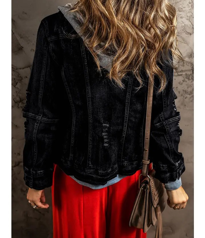 Hooded Zip Up Shacket