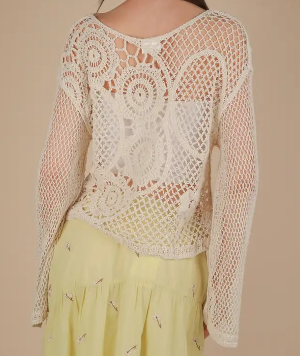 Long Sleeve Crochet Top