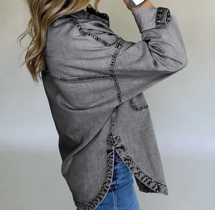 Mineral Washed Denim Shacket