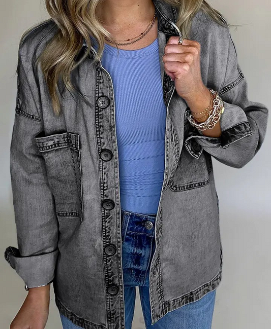 Mineral Washed Denim Shacket