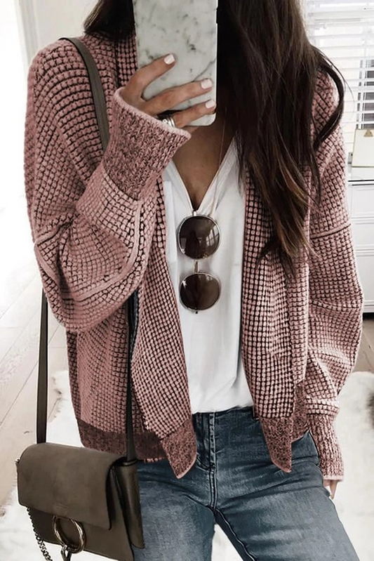 Open Front Cardigan - Pink