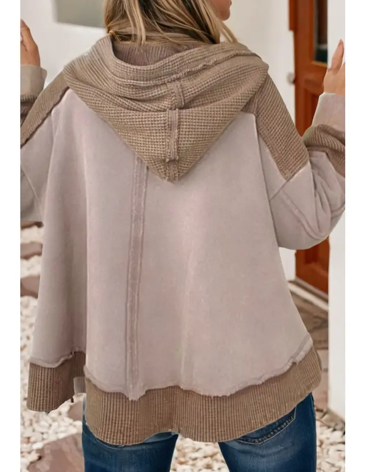 Hooded Two Tone Sweatshirt