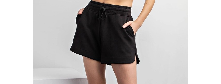Modal Poly Top & Shorts Set - Black