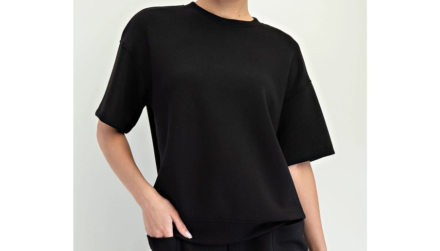 Modal Poly Top & Shorts Set - Black