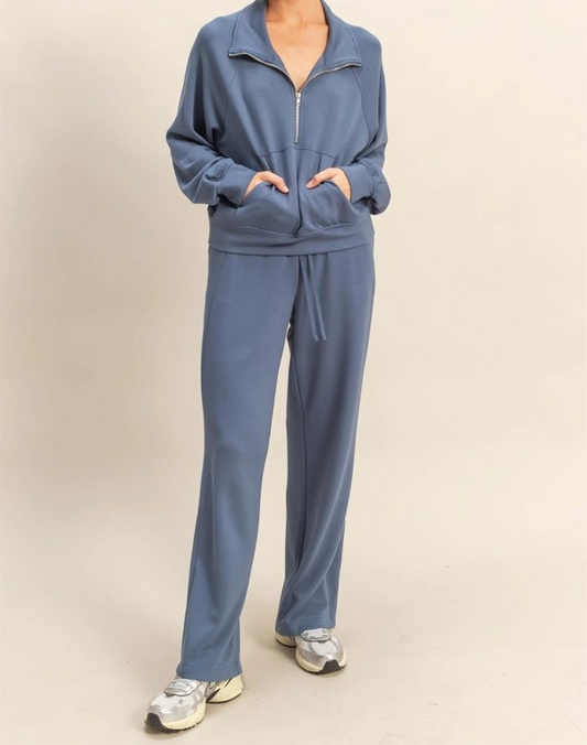Scuba Knit Quarter Zip Top and Pants