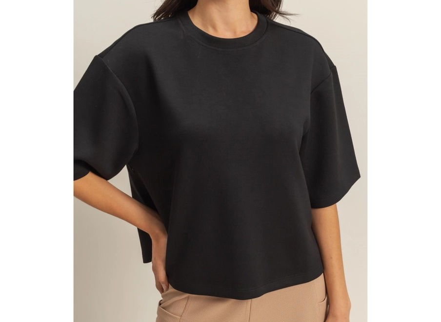 Short Sleeve Scuba Knit Top and Pants