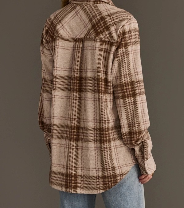 Super Soft Shacket - Light Brown Plaid