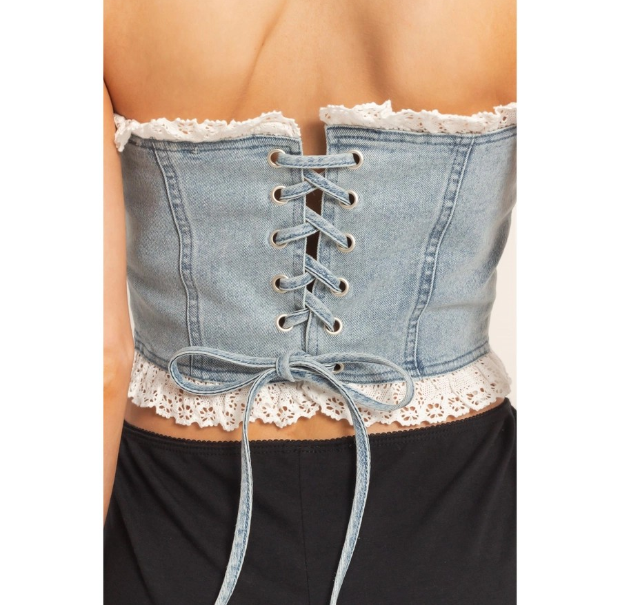 Denim Strapless Top