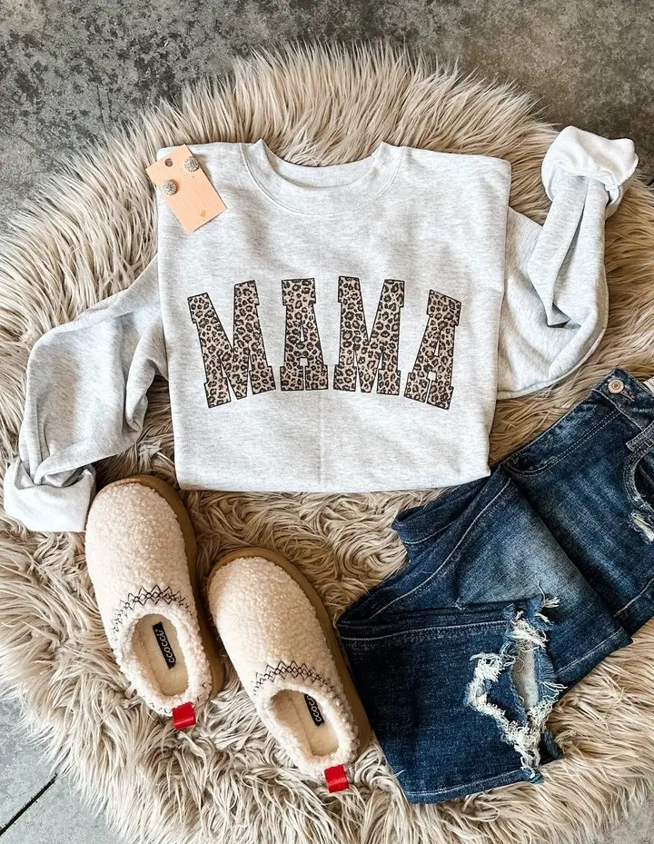 Sweatshirt - Mama - Leopard