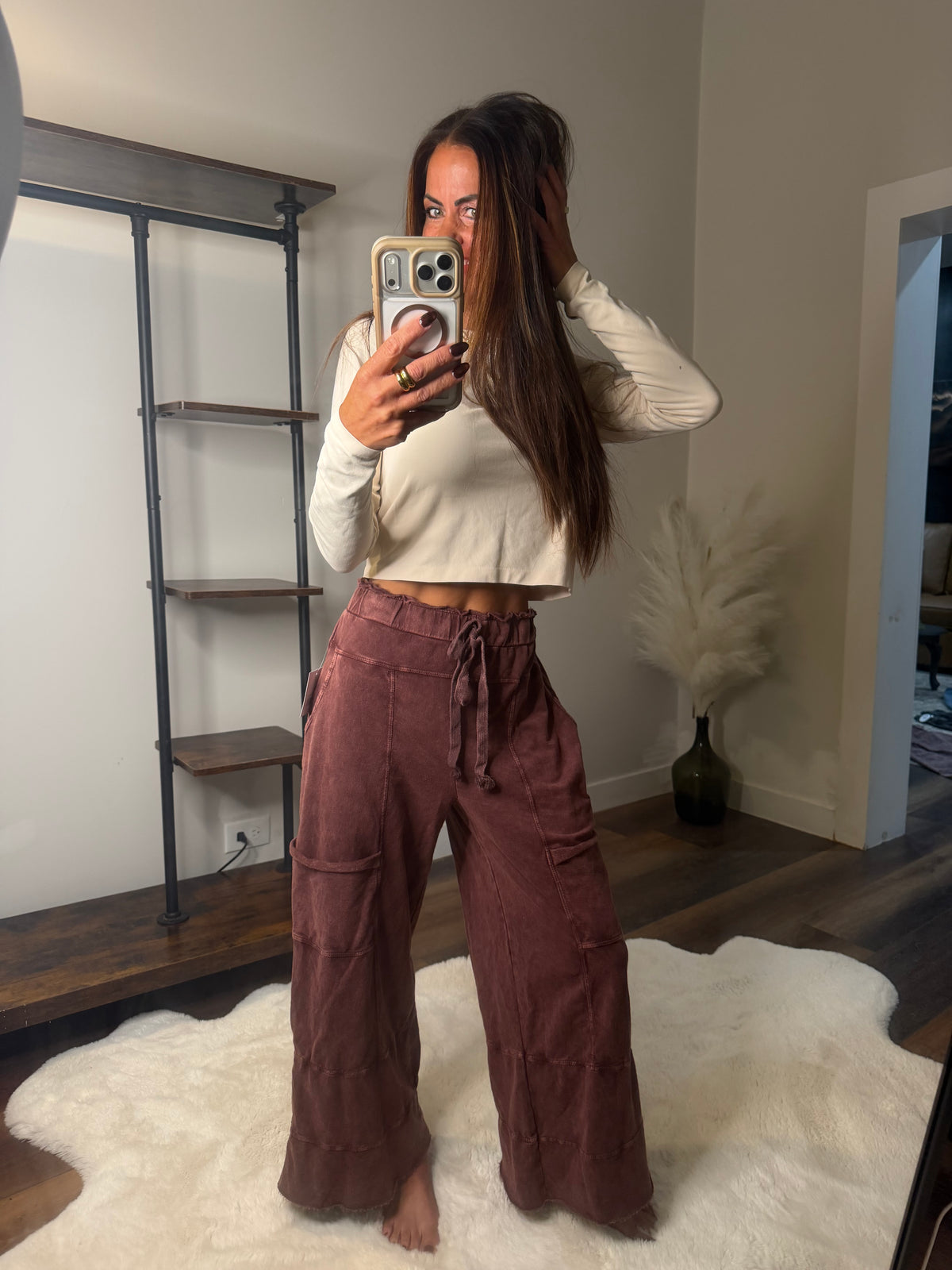 Wide Leg Pants - Hot Cocoa