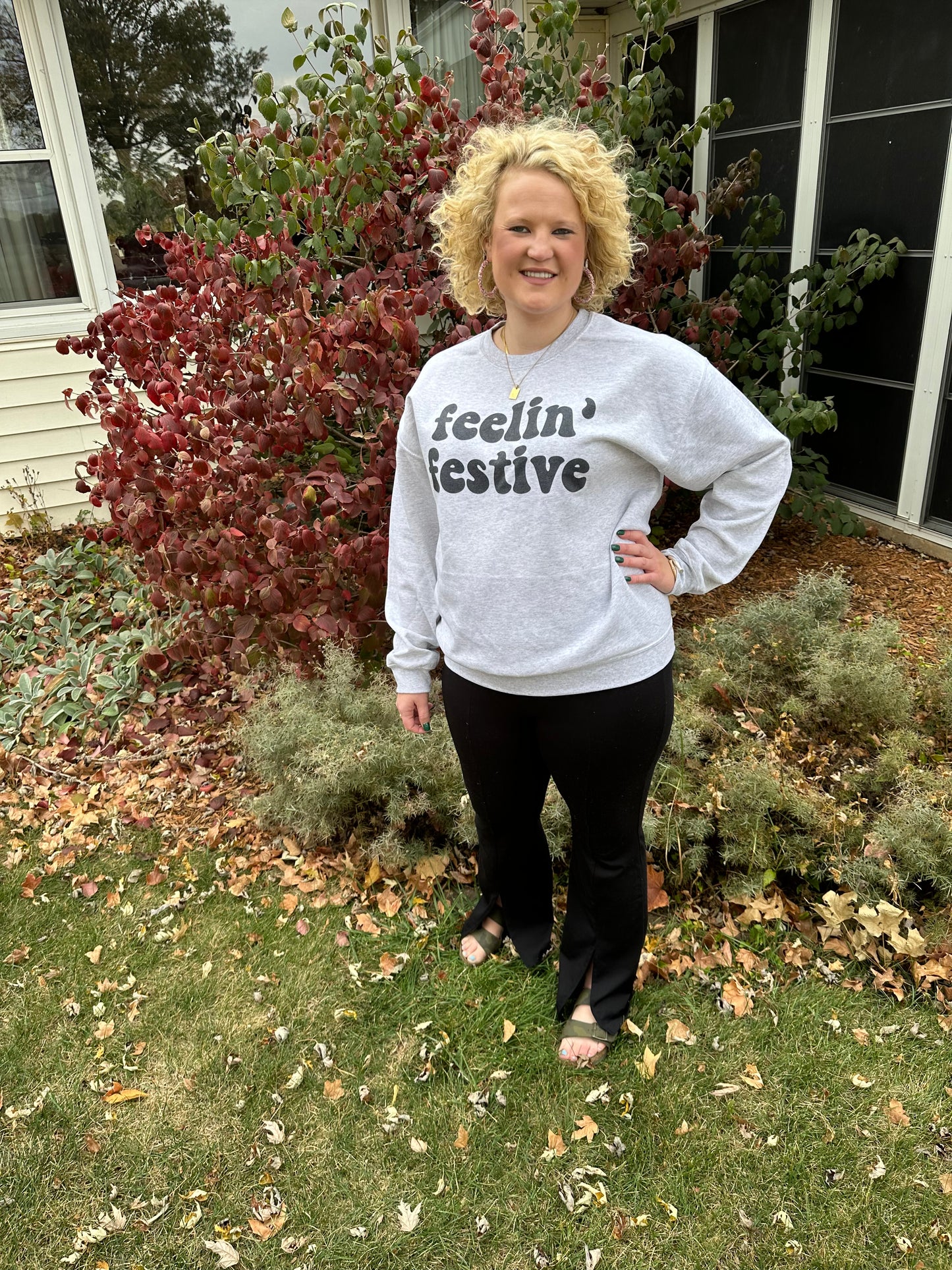 Sweatshirt - Feelin Festive - Ash