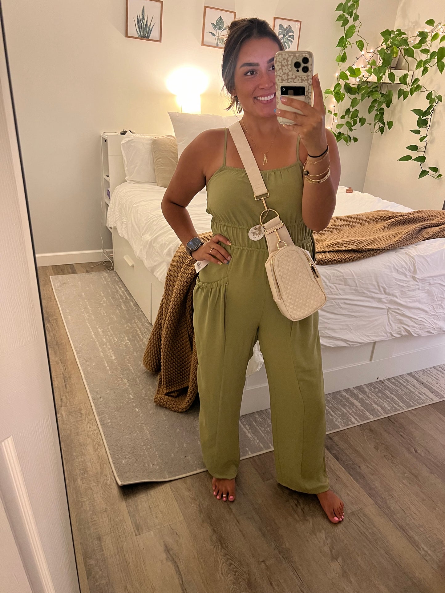 Pintuck Jumpsuit - Sage