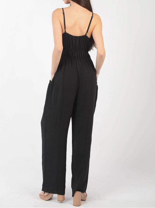 Pintuck Jumpsuit - Black