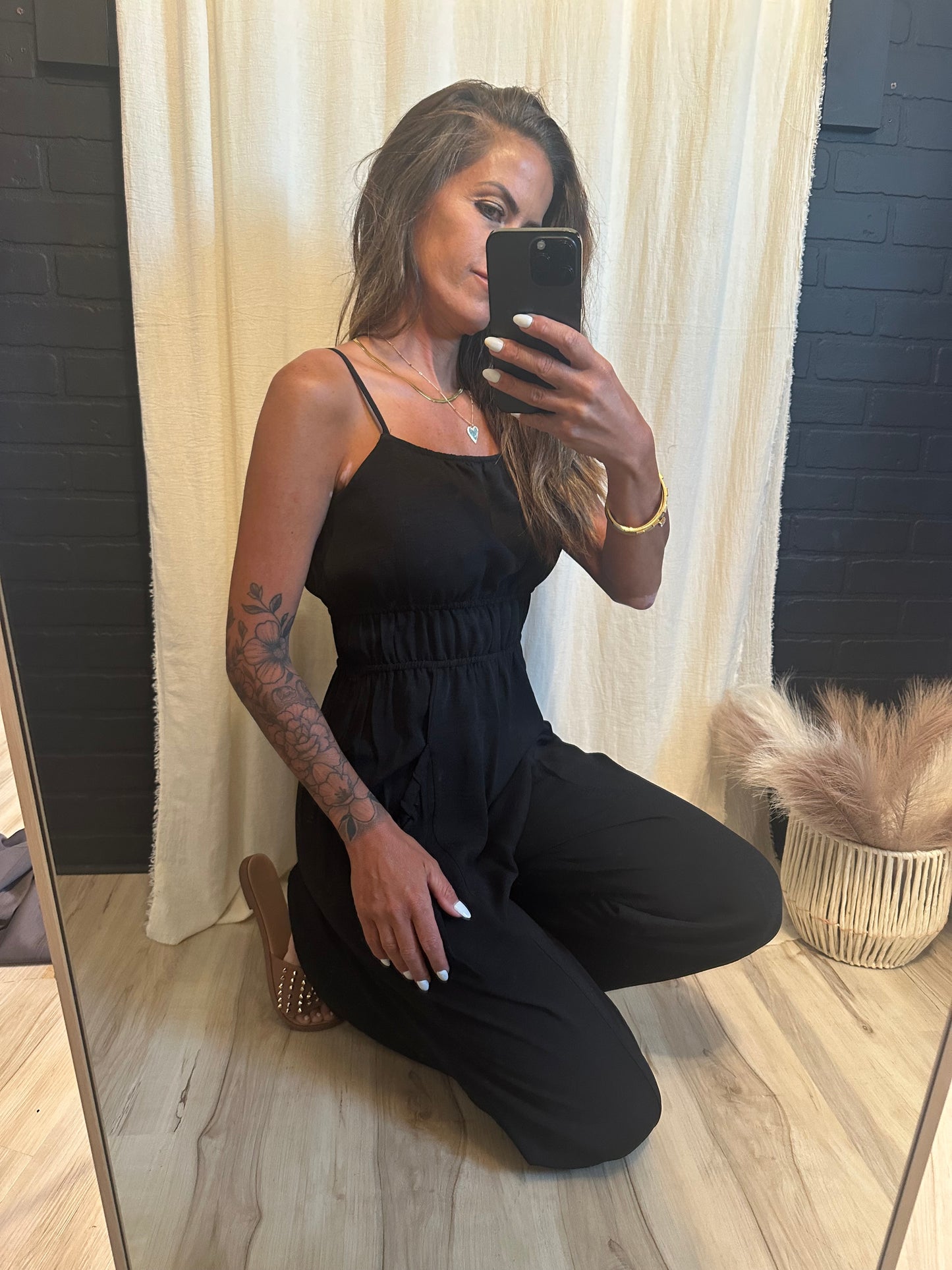 Pintuck Jumpsuit - Black