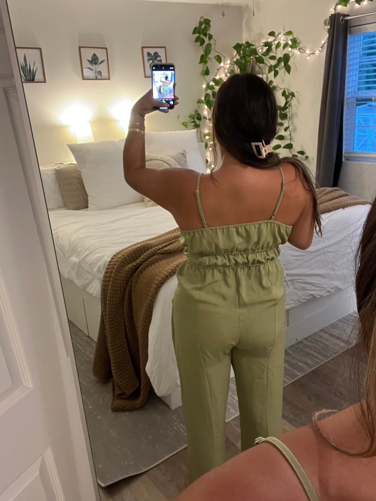 Pintuck Jumpsuit - Sage