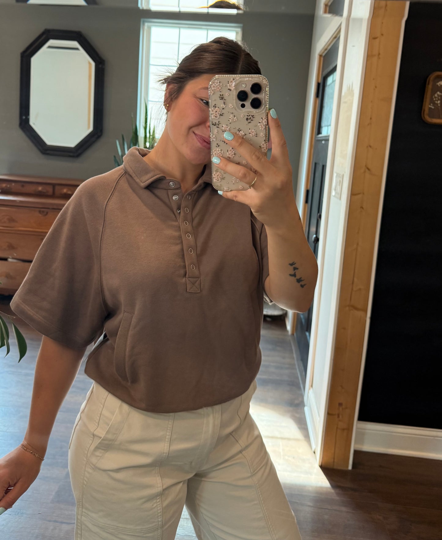 French Terry Short Sleeve Top