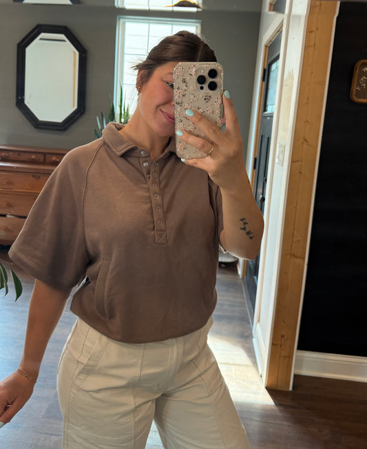 French Terry Short Sleeve Top