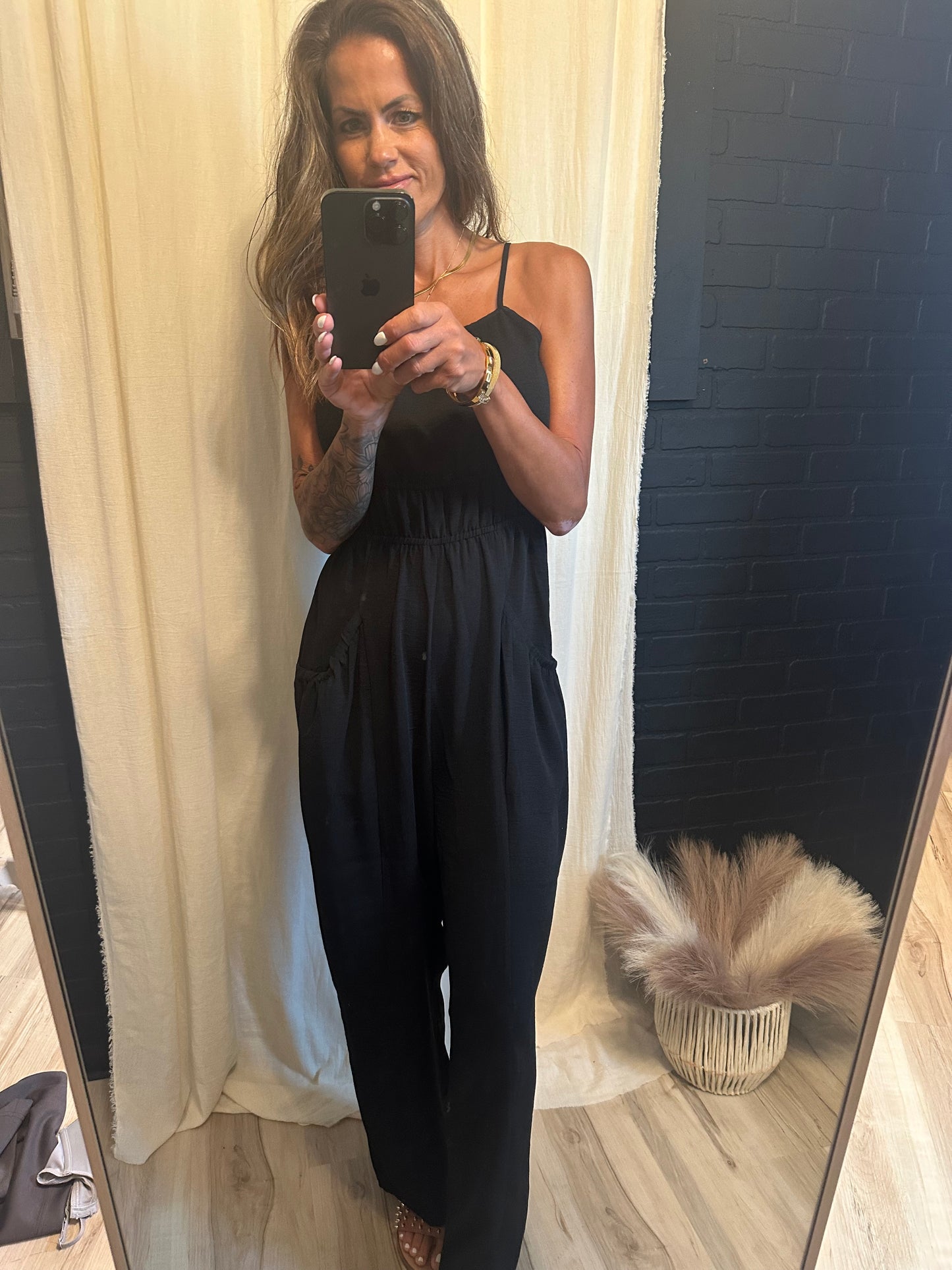 Pintuck Jumpsuit - Black