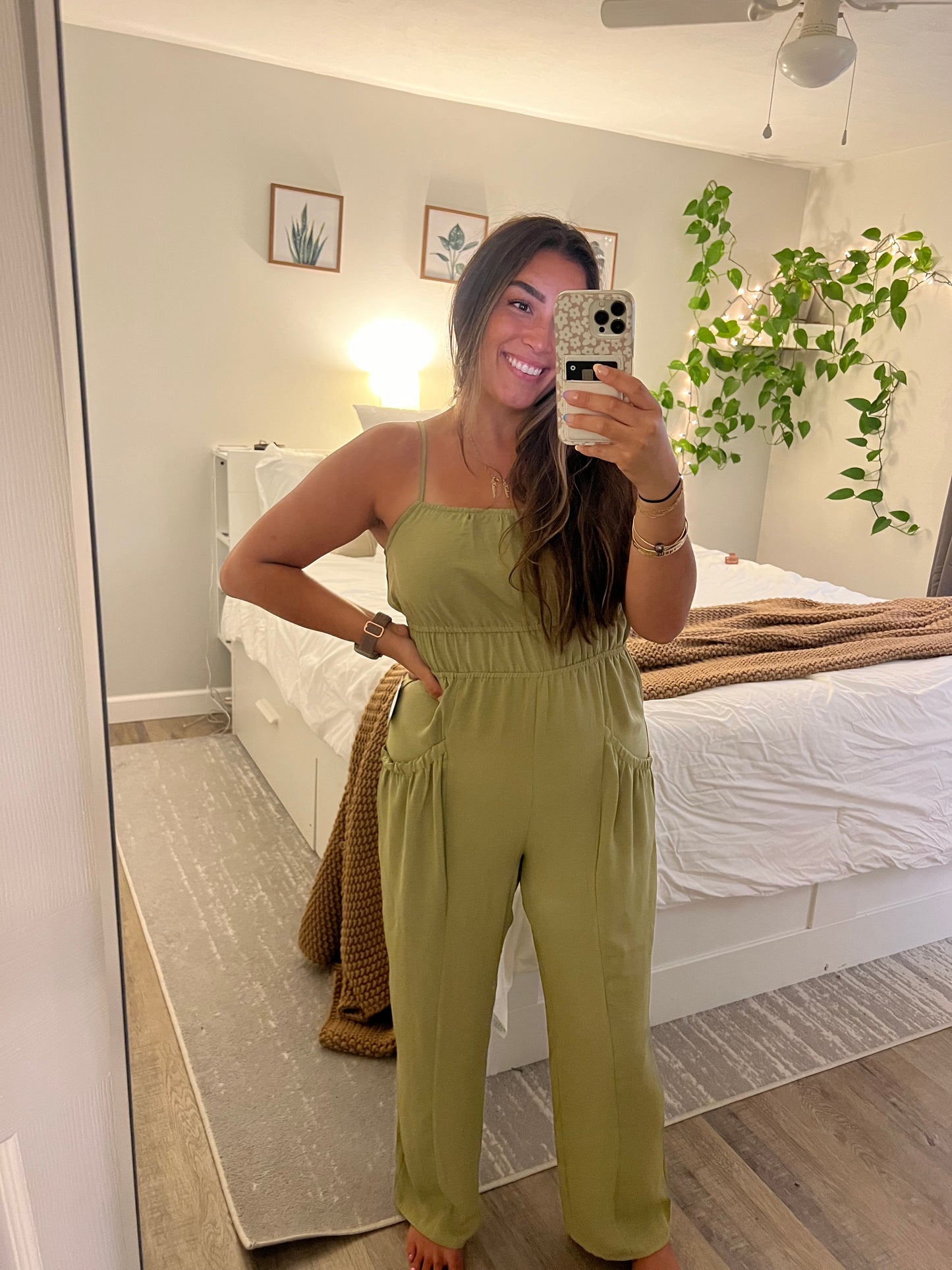 Pintuck Jumpsuit - Sage