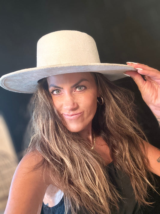 Flat Top Hat - Ivory