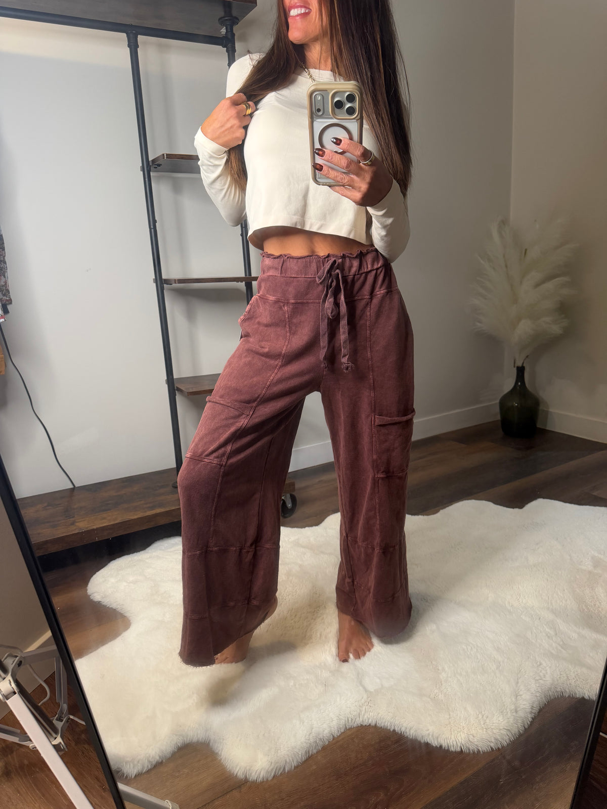 Wide Leg Pants - Hot Cocoa