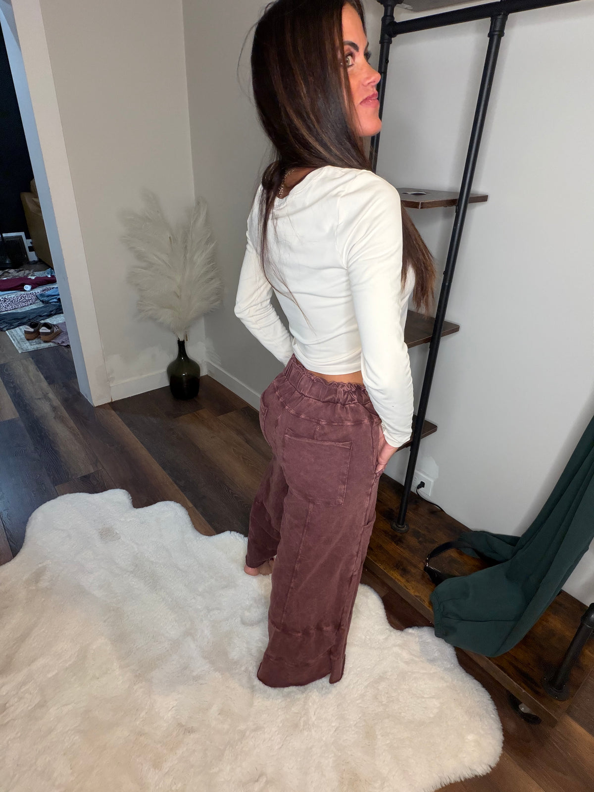 Wide Leg Pants - Hot Cocoa