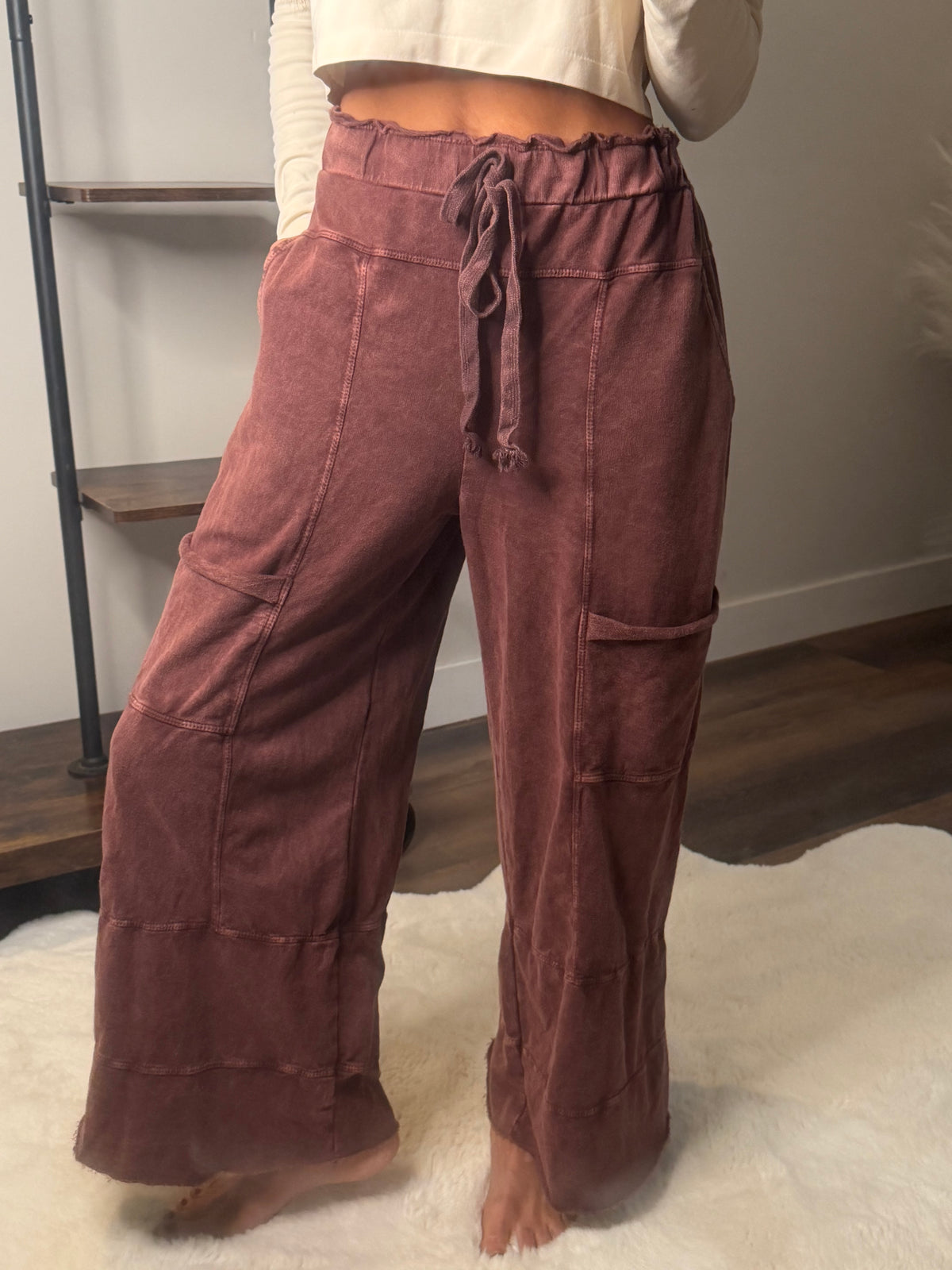 Wide Leg Pants - Hot Cocoa