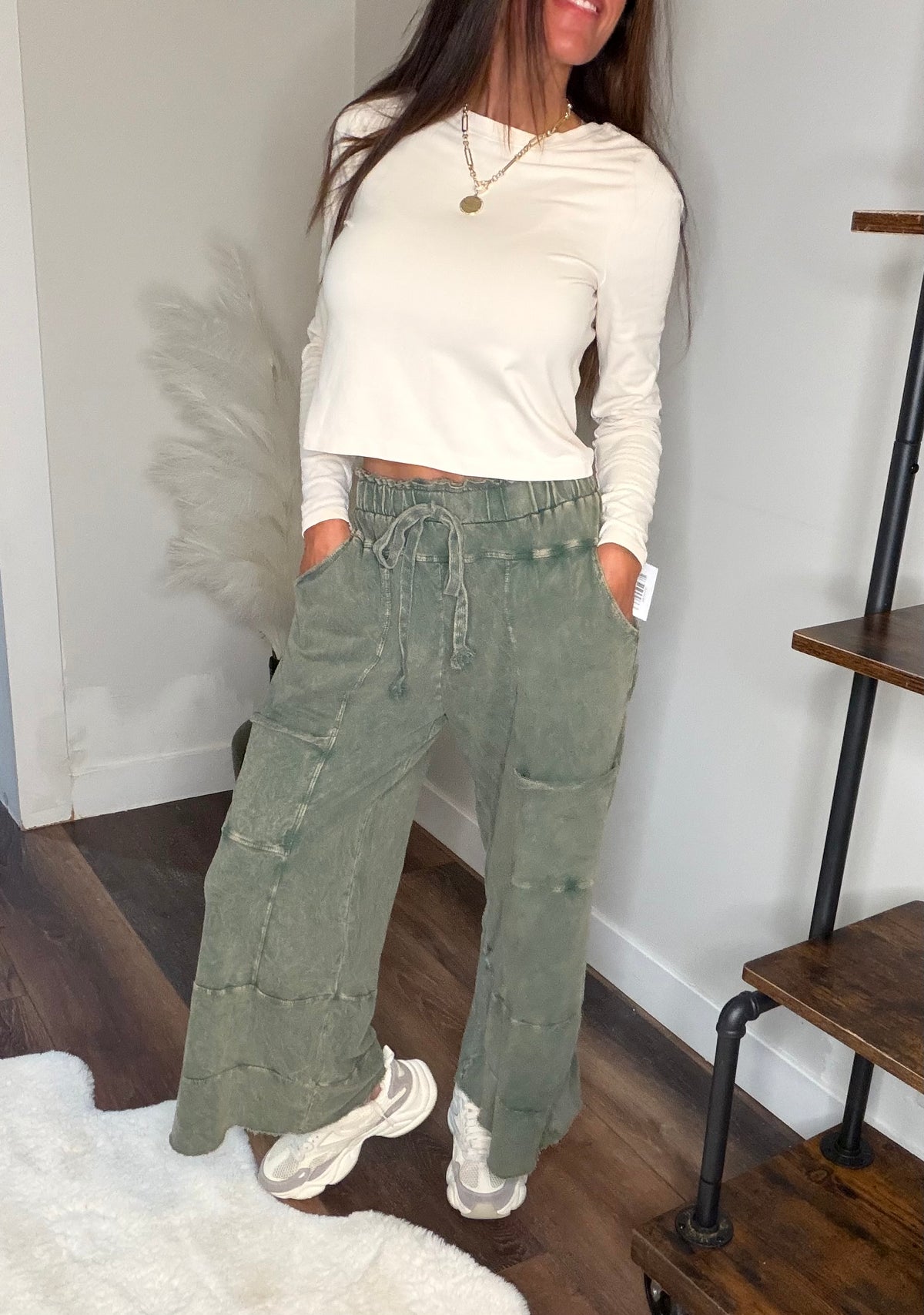 Wide Leg Pants - Olive