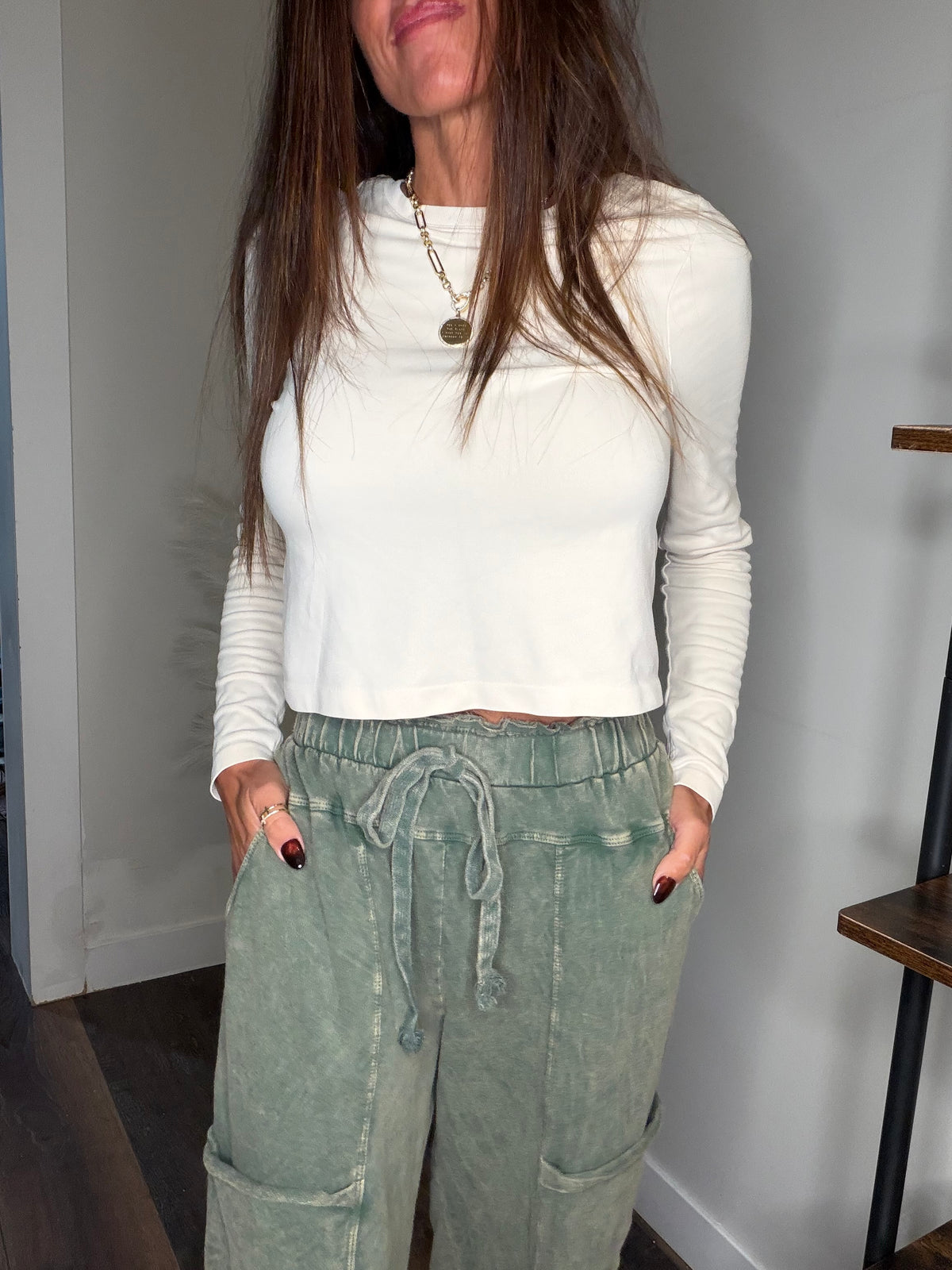 Wide Leg Pants - Olive