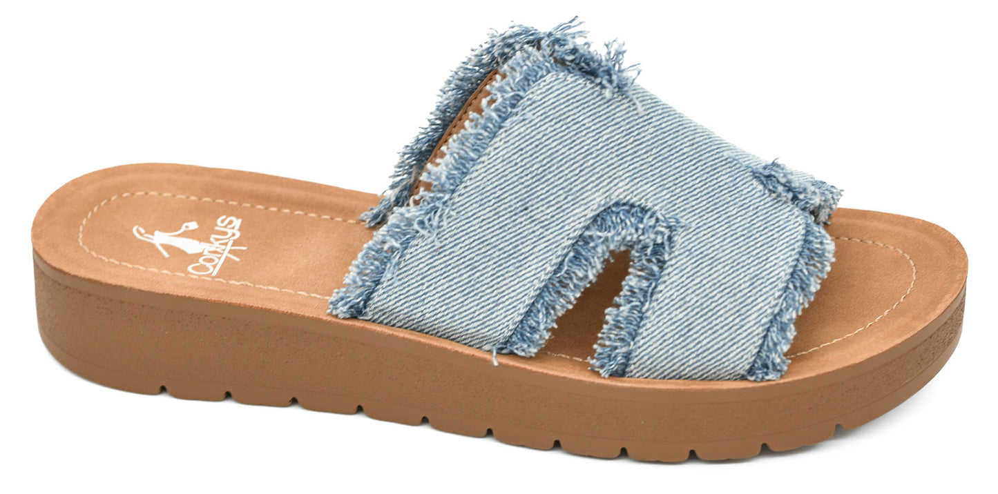 Sandals - Light Blue Frayed