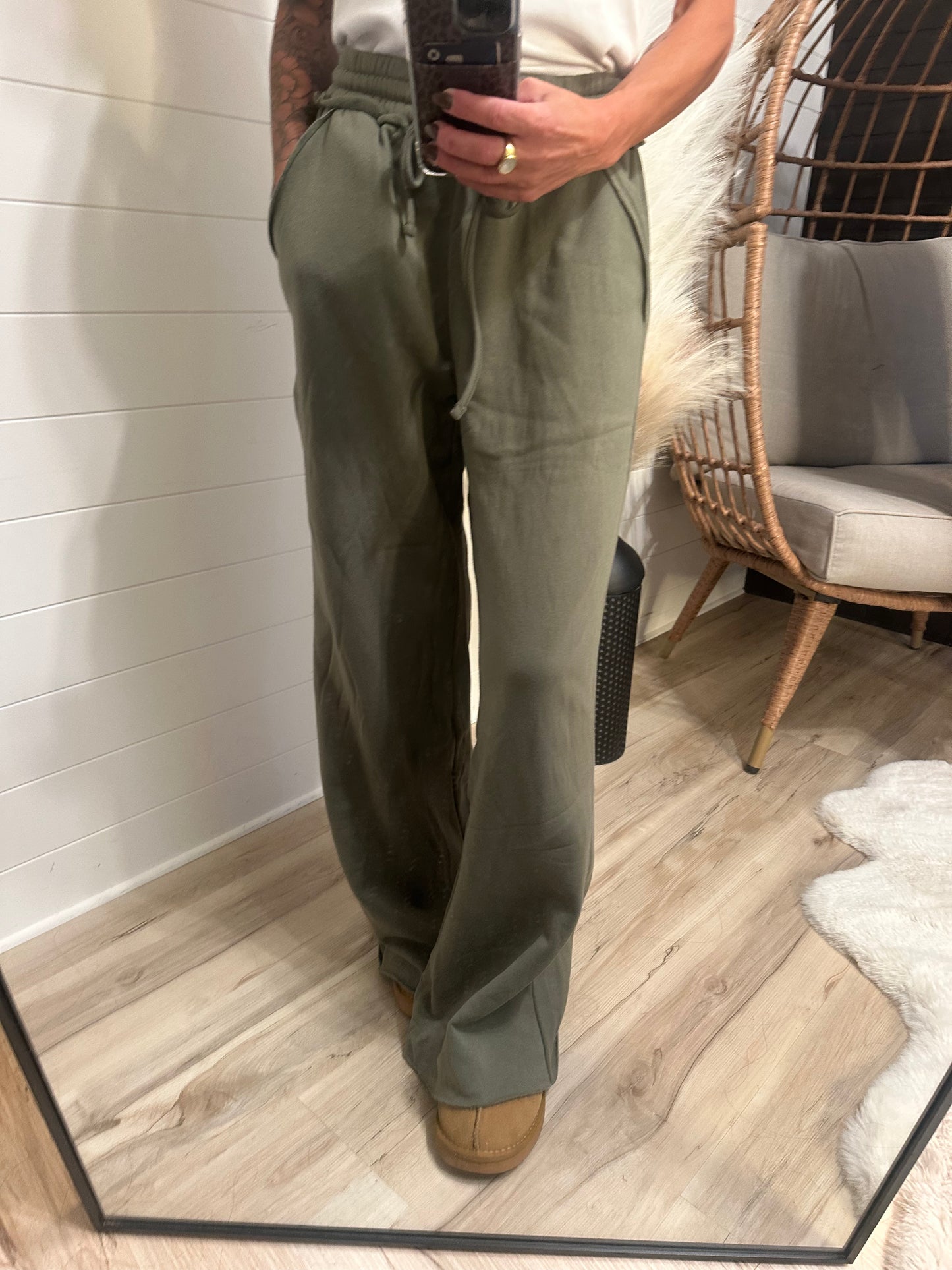 Fleece Pants - Light Olive