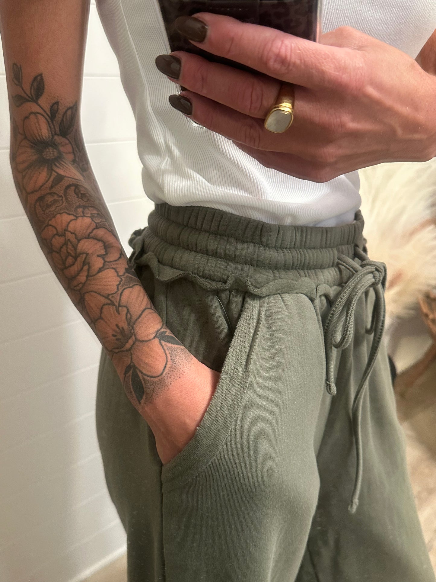 Fleece Pants - Light Olive