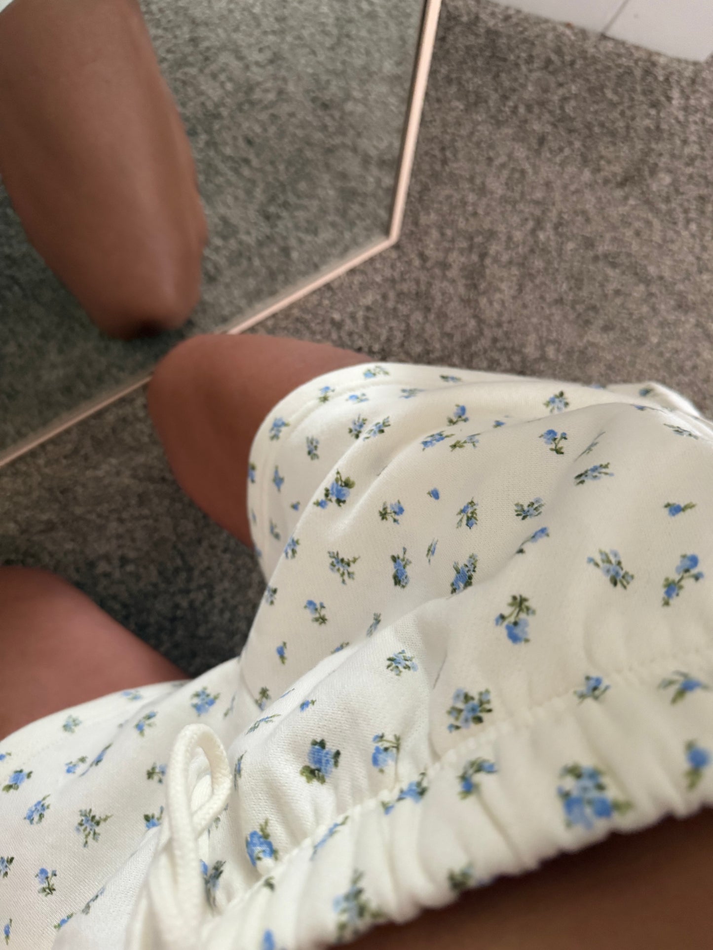 Floral Print Shorts - Blue