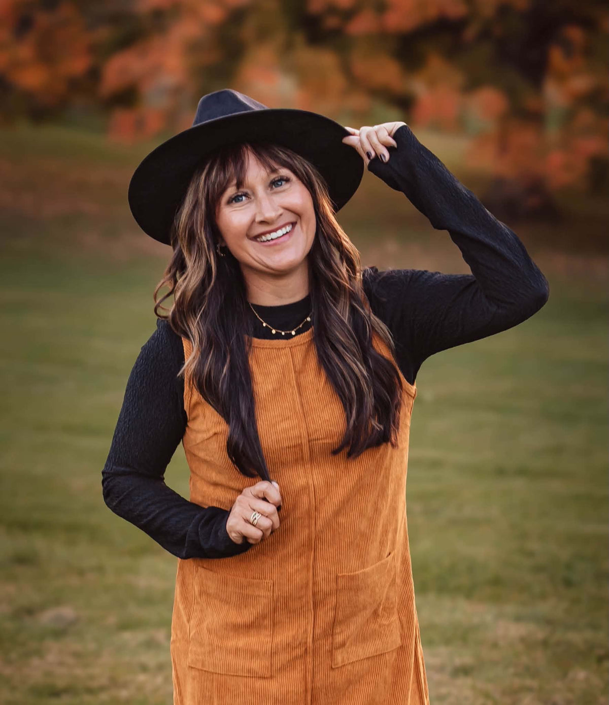 Corduroy Jumper Dress - Camel