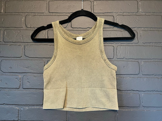 Cropped Tank Top - Olive