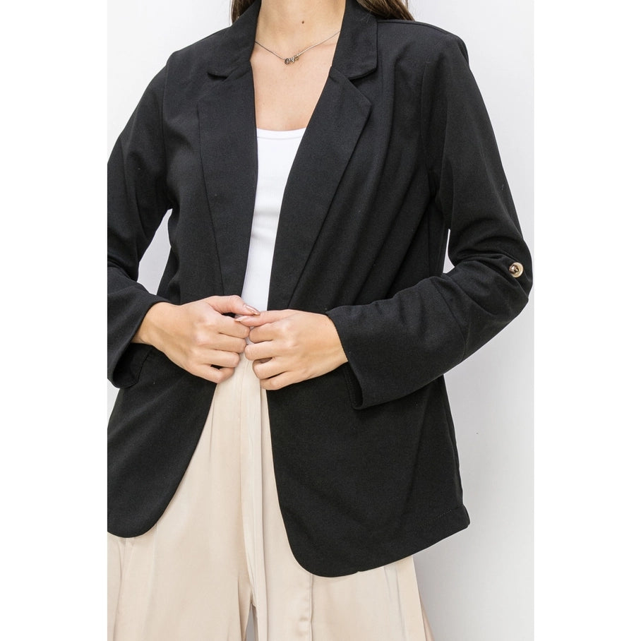 Blazer with Rolled Sleeves - Black