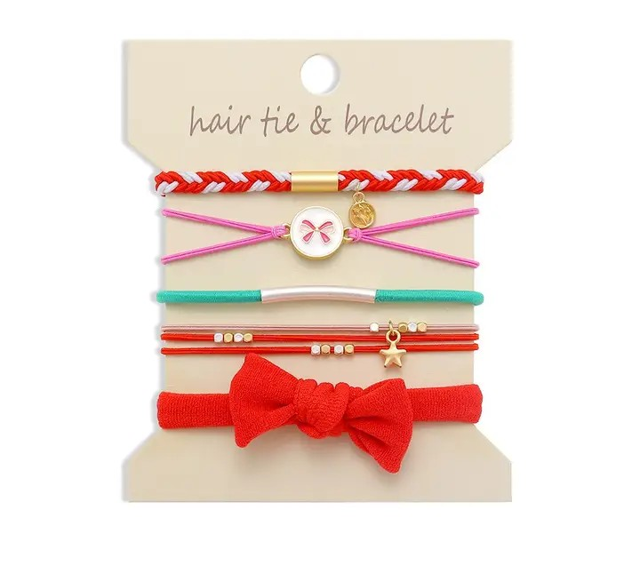 Boho Bracelet Hair Ties - Christmas
