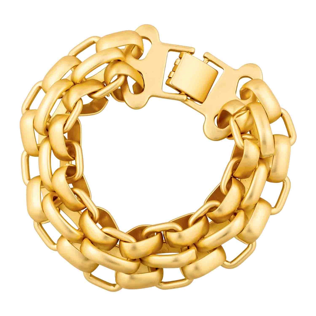 Bracelet - Interlocking Chain with Clasp - Gold