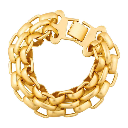 Bracelet - Interlocking Chain with Clasp - Gold