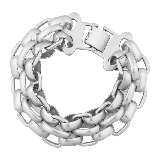 Bracelet - Interlocking Chain with Clasp - Silver