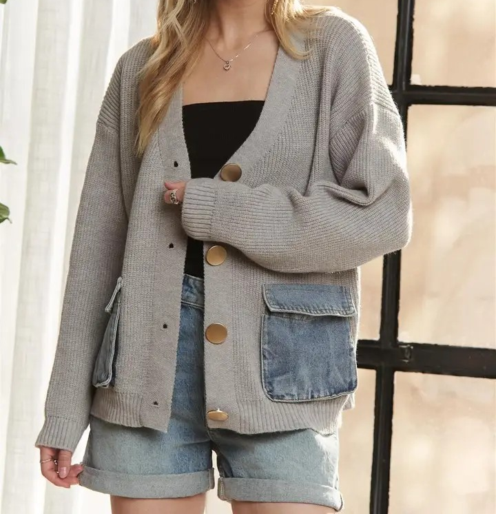 Cardigan Sweater - Light Gray